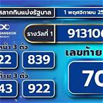 ตรวจรางวัลวันที่1พฤศจิกายน2565